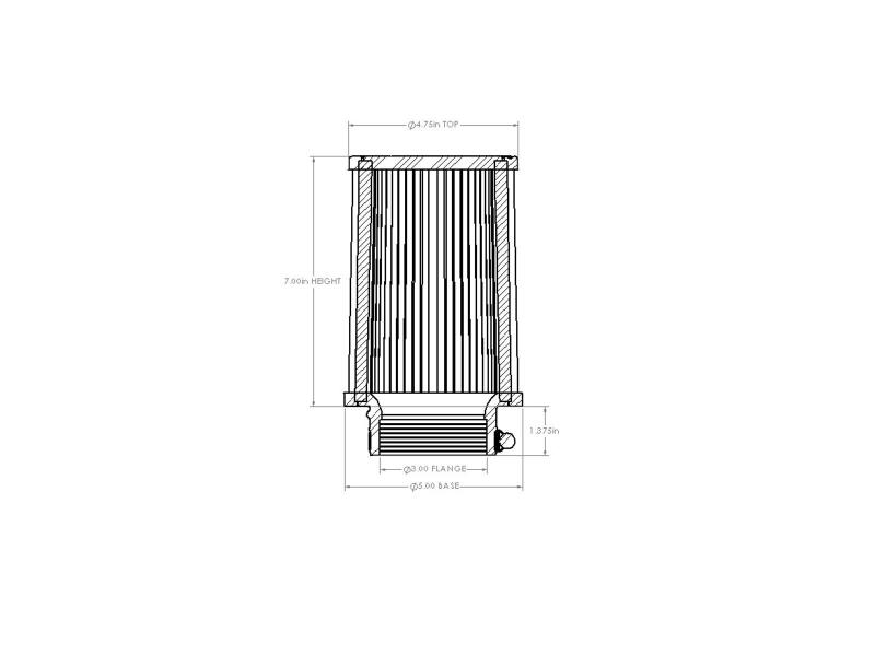 Picture of aFe Universal D2 Dura Dry Air Filter - 21-30009V
