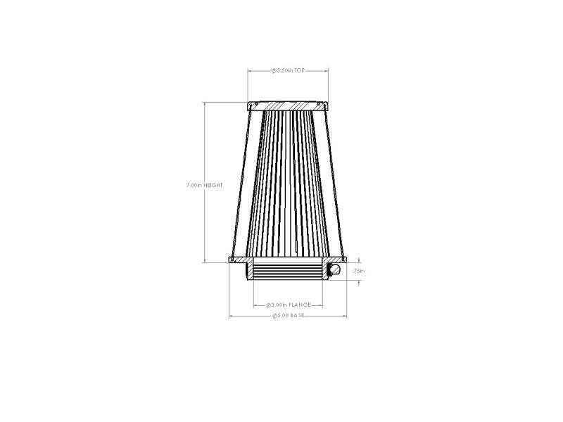 Picture of aFe Universal D2 Dura Dry Air Filter - 21-30507V