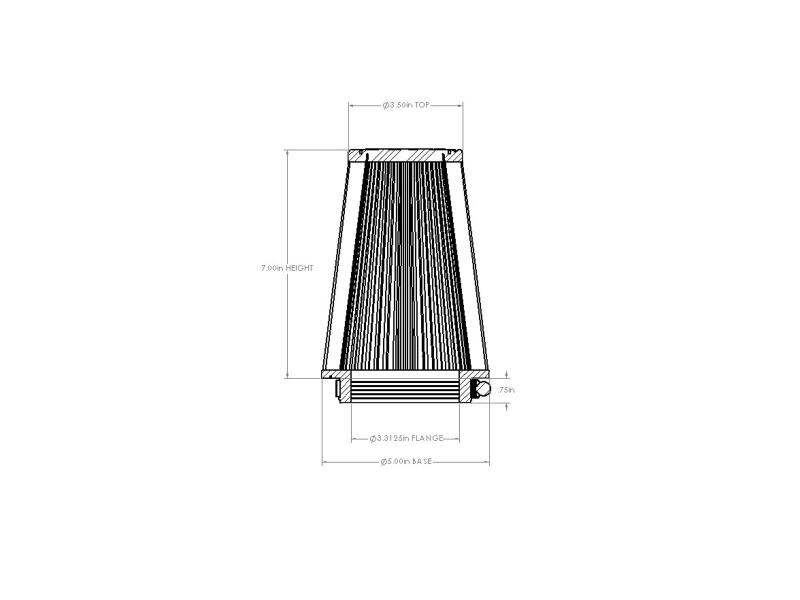 Picture of aFe Universal D2 Dura Dry Air Filter - 21-33507V