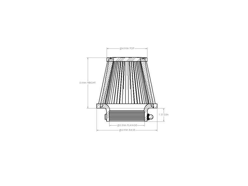 Picture of aFe Universal D2 Dura Dry Air Filter - 21-35005V
