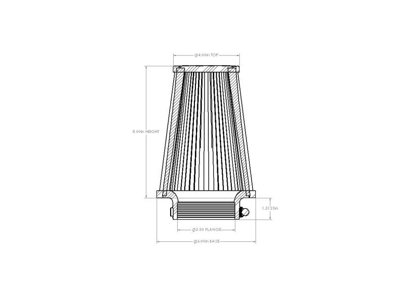 Picture of aFe Universal D2 Dura Dry Air Filter - 21-35008V