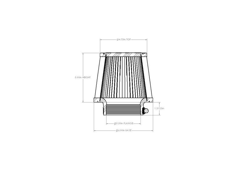 Picture of aFe Universal D2 Dura Dry Air Filter - 21-35009V