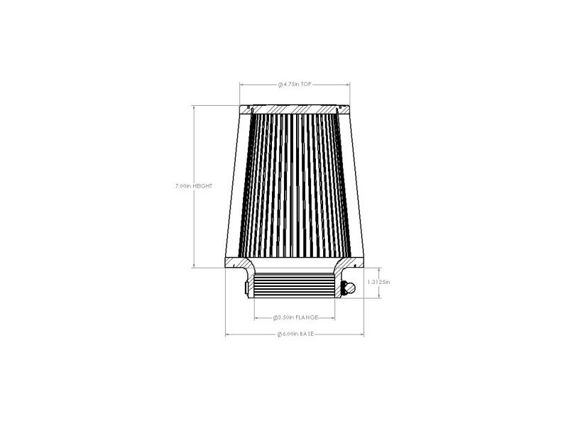 Picture of aFe Universal D2 Dura Dry Air Filter - 21-35011V