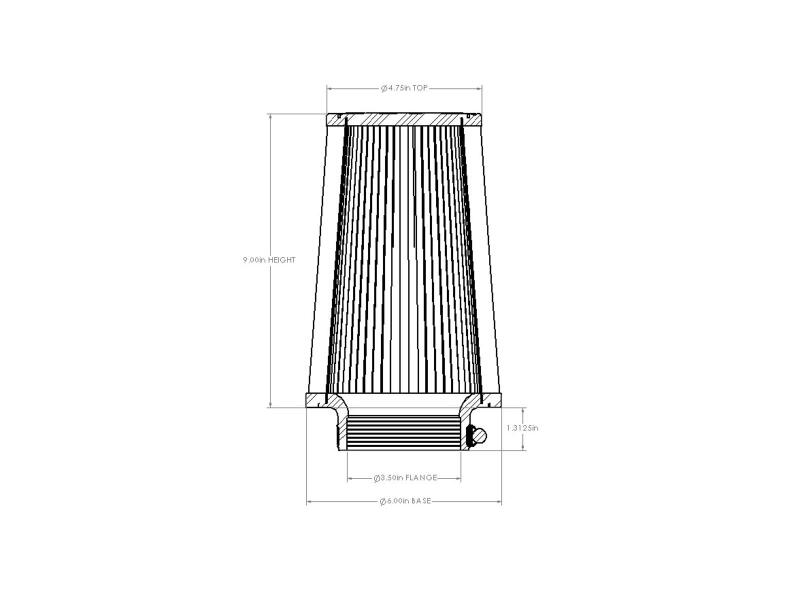 Picture of aFe Universal D2 Dura Dry Air Filter - 21-35035V