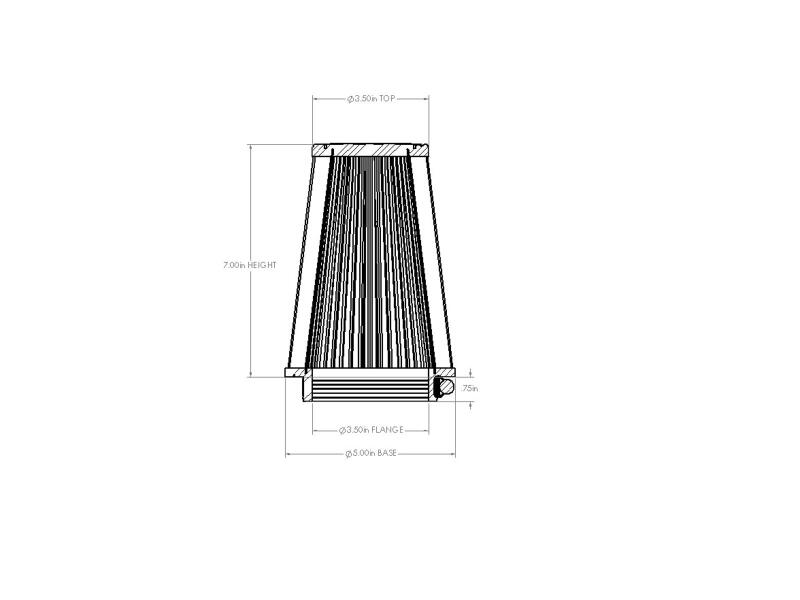 Picture of aFe Universal D2 Dura Dry Air Filter - 21-35507V