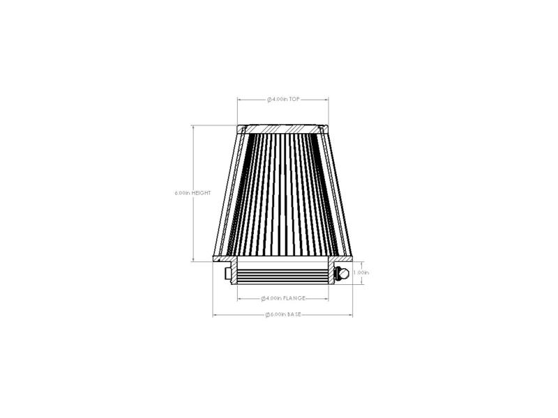 Picture of aFe Universal D2 Dura Dry Air Filter - 21-40006V