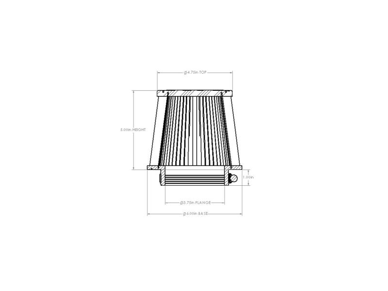Picture of aFe Universal D2 Dura Dry Air Filter - 21-38505V
