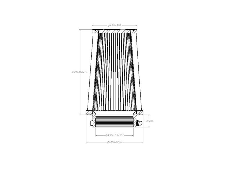 Picture of aFe Universal D2 Dura Dry Air Filter - 21-40035V
