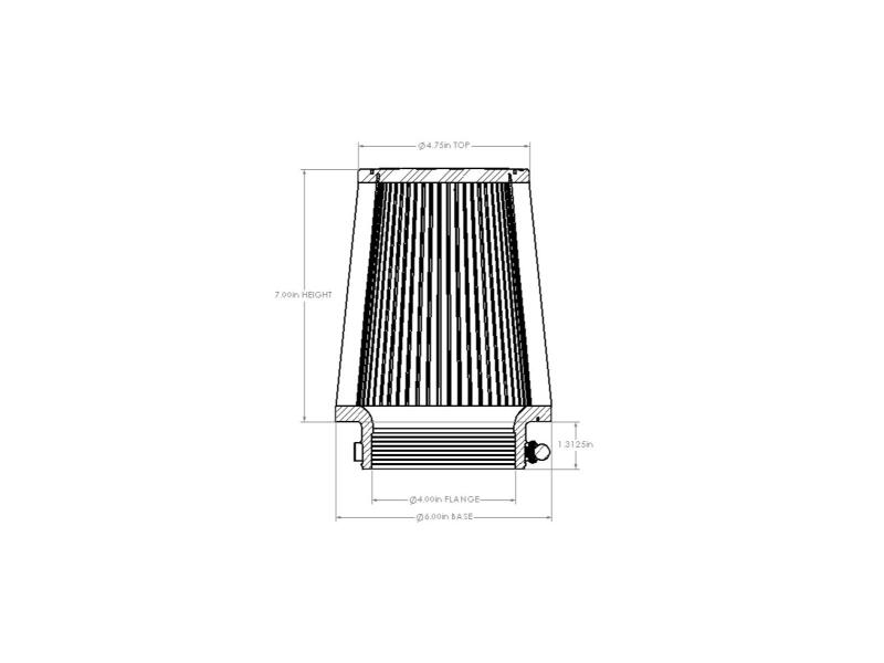 Picture of aFe Universal D2 Dura Dry Air Filter - 21-40011V