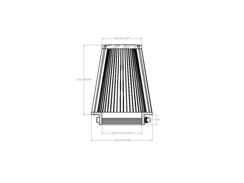 Picture of aFe Universal D2 Dura Dry Air Filter - 21-40507V