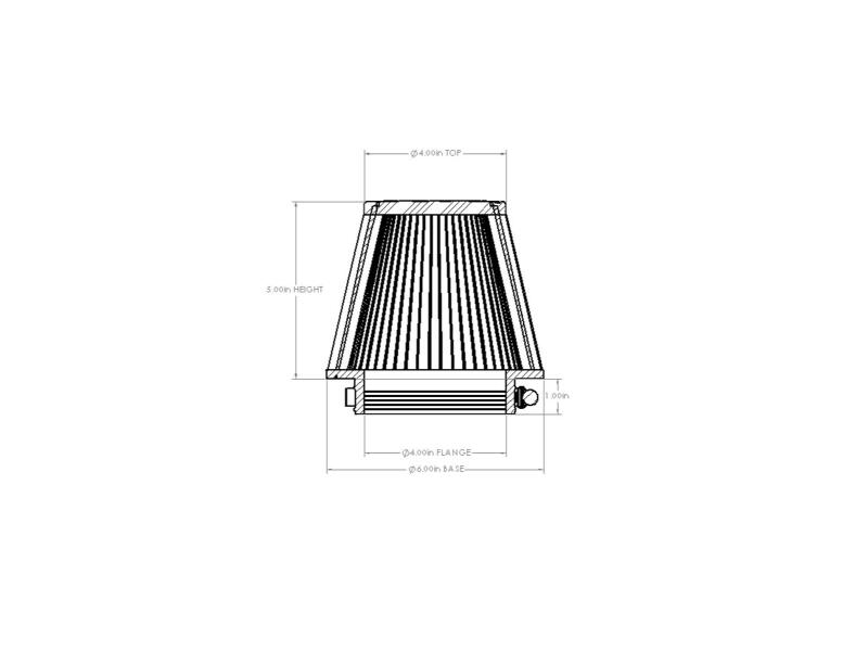 Picture of aFe Universal D2 Dura Dry Air Filter - 21-40505V