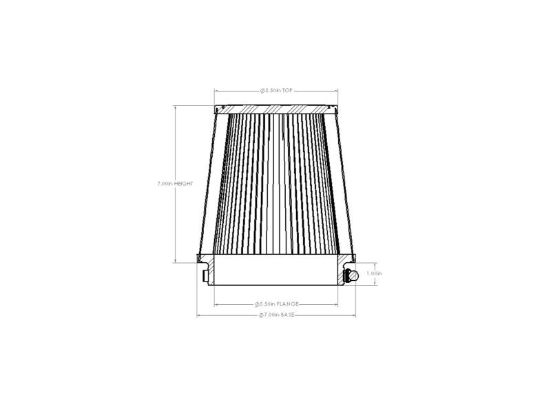 Picture of aFe Universal D2 Dura Dry Air Filter - 21-90045V