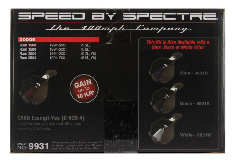 Picture of Spectre SPE Cold Air Intake Kits - 9931