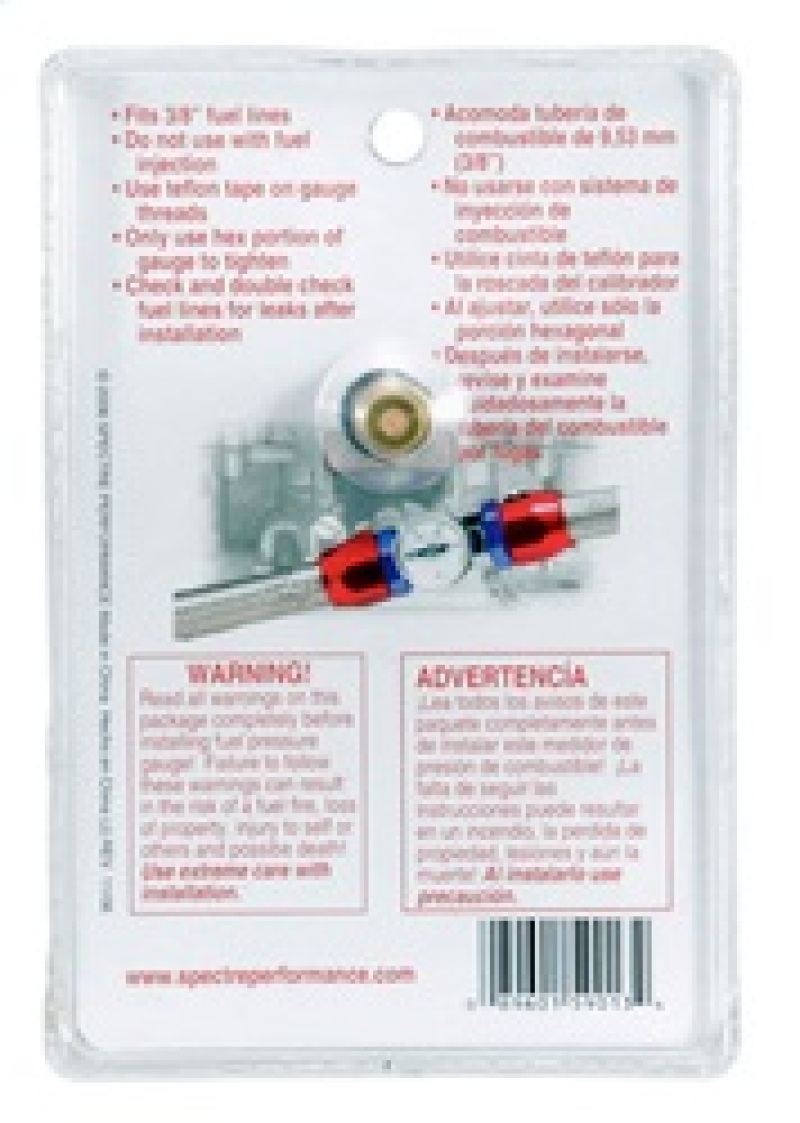 Picture of Spectre SPE Fuel Pressure Gauges - 59013