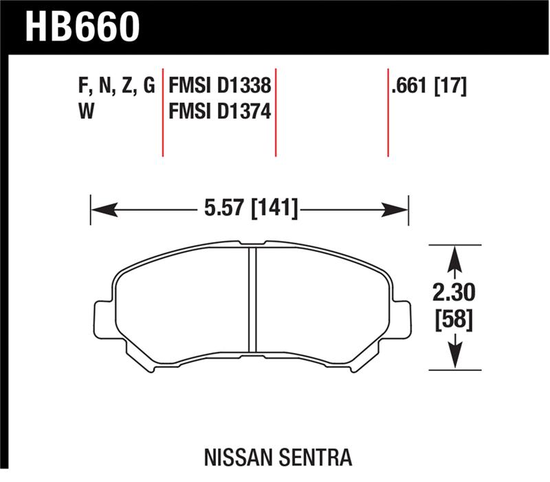 Picture of Hawk Performance HAWK HPS Brake Pad Sets - HB660F.661