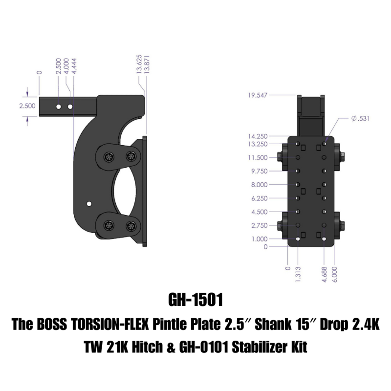 Picture of GEN-Y Hitch GEN Pintle Plate Hitch Ball Mounts - GH-1501