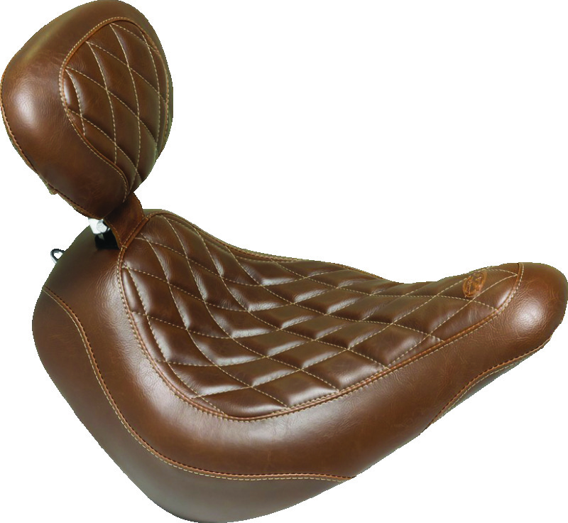 Picture of Mustang Motorcycle MMP Solo with Driver Backrest Diamond Solo Motorcycle Seats - 83040