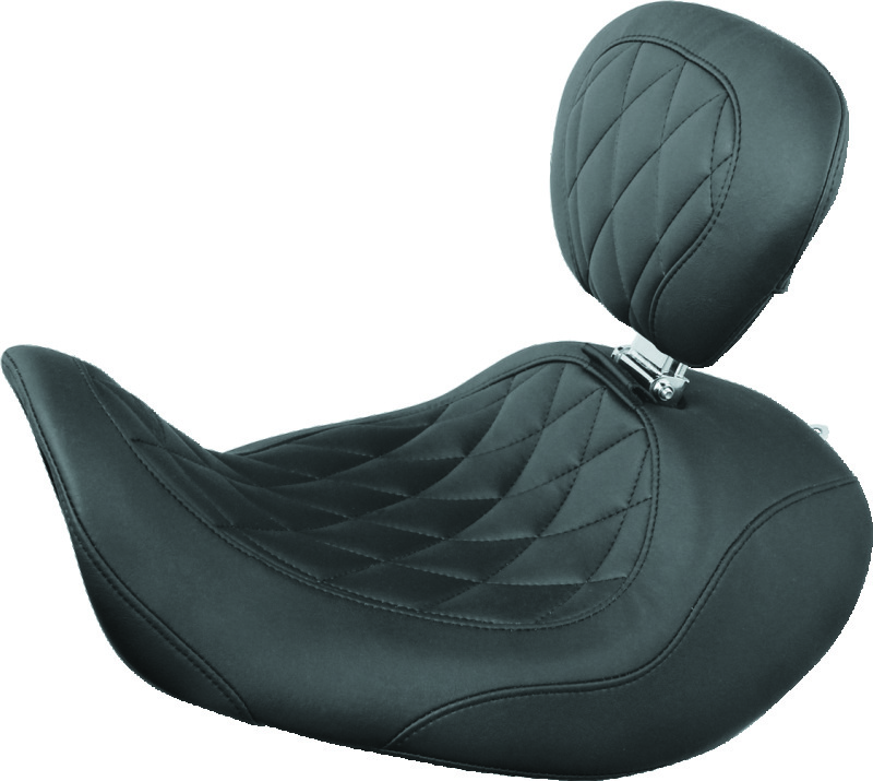Picture of Mustang Motorcycle MMP Solo with Driver Backrest Diamond Solo Motorcycle Seats - 79807
