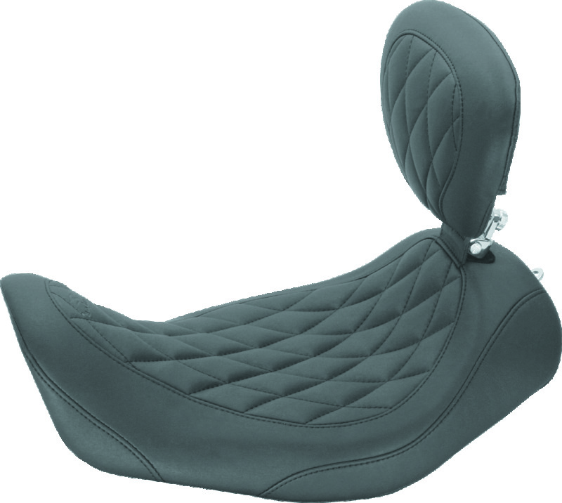 Picture of Mustang Motorcycle MMP Solo with Driver Backrest Diamond Solo Motorcycle Seats - 79802