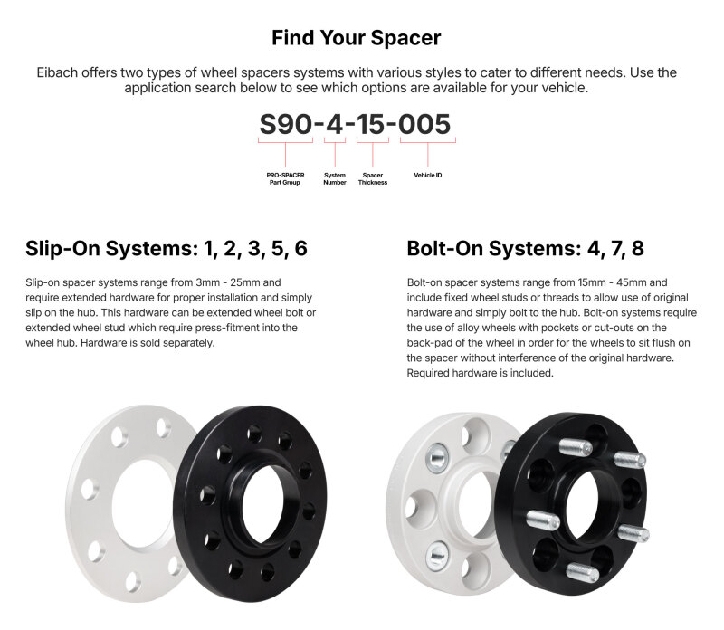 Picture of Eibach EIB Pro-Spacer Kits Wheel Spacers & Adapters - S90-2-10-038