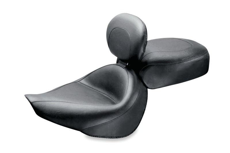 Picture of Mustang Motorcycle MMP 2 Piece Seat with Driver Backrest Original Two-Piece Motorcycle Seats - 79251