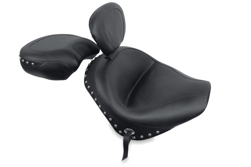 Picture of Mustang Motorcycle MMP 2 Piece with Driver Backrest Studs Two-Piece Motorcycle Seats - 79326
