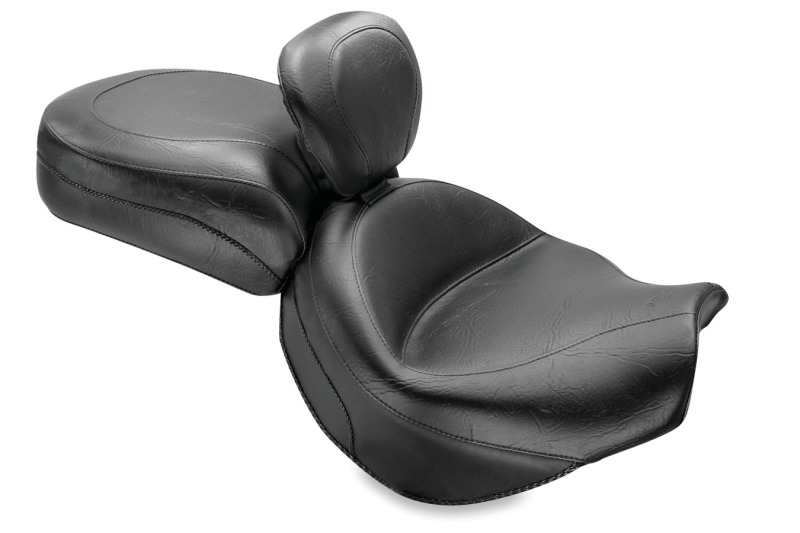 Picture of Mustang Motorcycle MMP 2 Piece Seat with Driver Backrest Original Two-Piece Motorcycle Seats - 79371