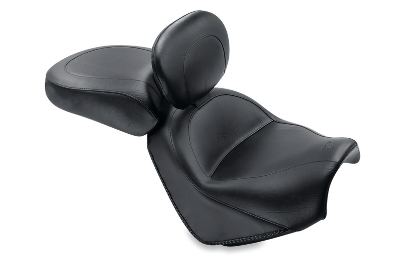 Picture of Mustang Motorcycle MMP 2 Piece Seat with Driver Backrest Original Two-Piece Motorcycle Seats - 79541