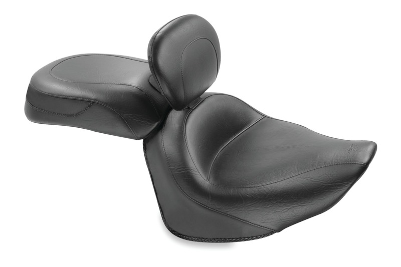 Picture of Mustang Motorcycle MMP 2 Piece Seat with Driver Backrest Original Two-Piece Motorcycle Seats - 79551