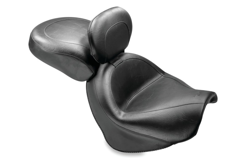 Picture of Mustang Motorcycle MMP 2 Piece Seat with Driver Backrest Original Two-Piece Motorcycle Seats - 79621