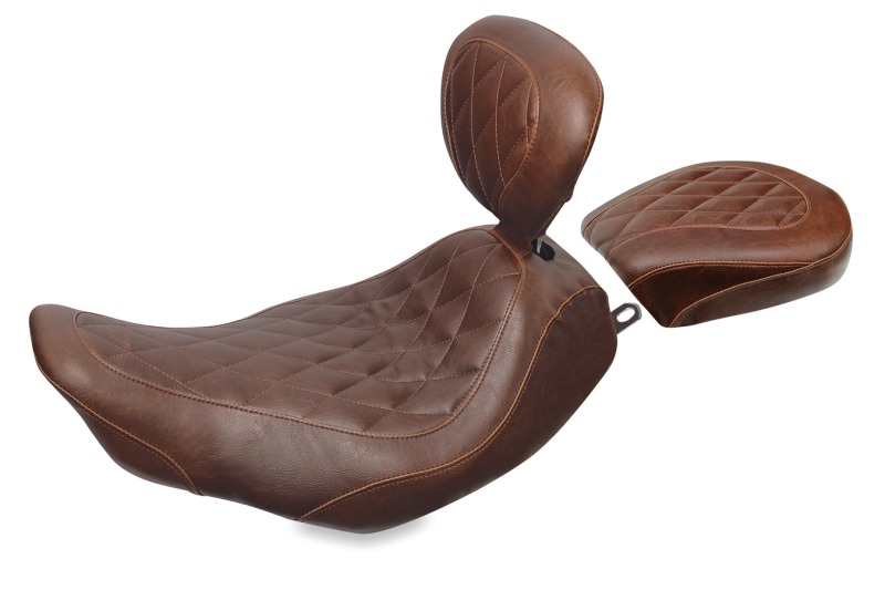 Picture of Mustang Motorcycle MMP Solo with Driver Backrest Original Solo Motorcycle Seats - 79696