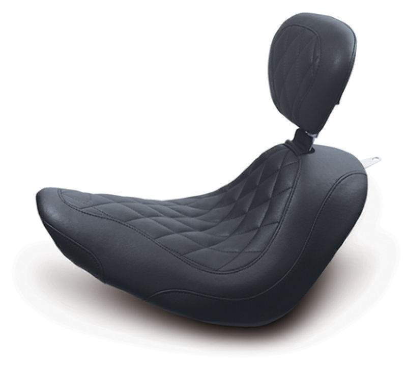Picture of Mustang Motorcycle MMP Solo with Driver Backrest Diamond Solo Motorcycle Seats - 79738