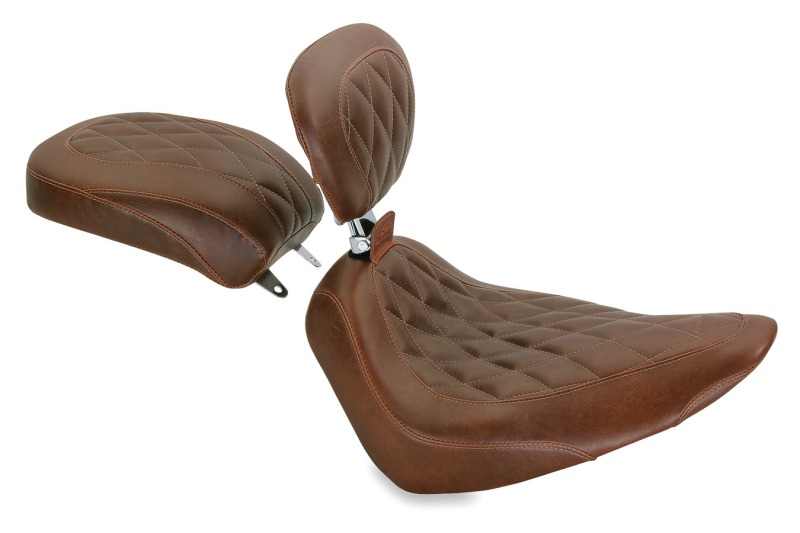 Picture of Mustang Motorcycle MMP Solo with Driver Backrest Original Solo Motorcycle Seats - 79753