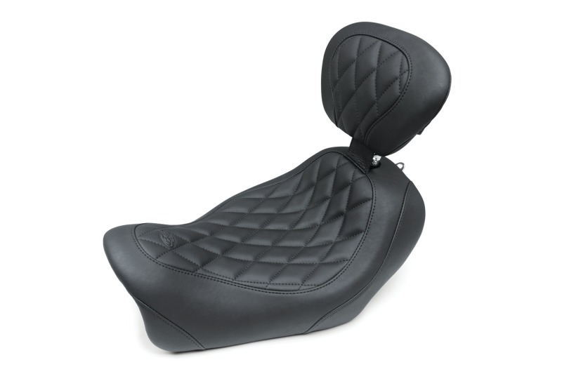 Picture of Mustang Motorcycle MMP Solo with Driver Backrest Diamond Solo Motorcycle Seats - 79799