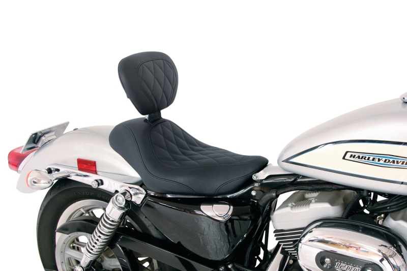 Picture of Mustang Motorcycle MMP Solo with Driver Backrest Diamond Solo Motorcycle Seats - 79814