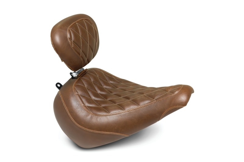 Picture of Mustang Motorcycle MMP Solo with Driver Backrest Diamond Solo Motorcycle Seats - 83022