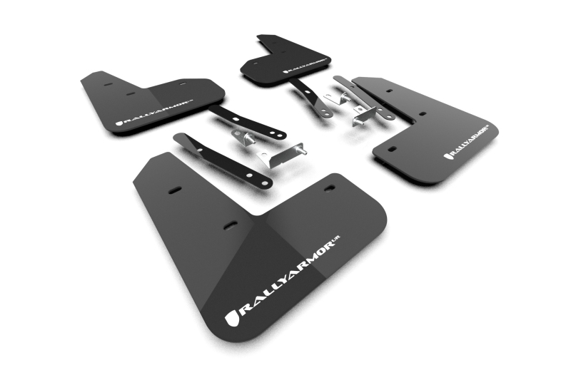 Picture of Rally Armor RAL UR Blk Flap/Wht Logo Mud Flaps - MF140-UR-BLK-WH