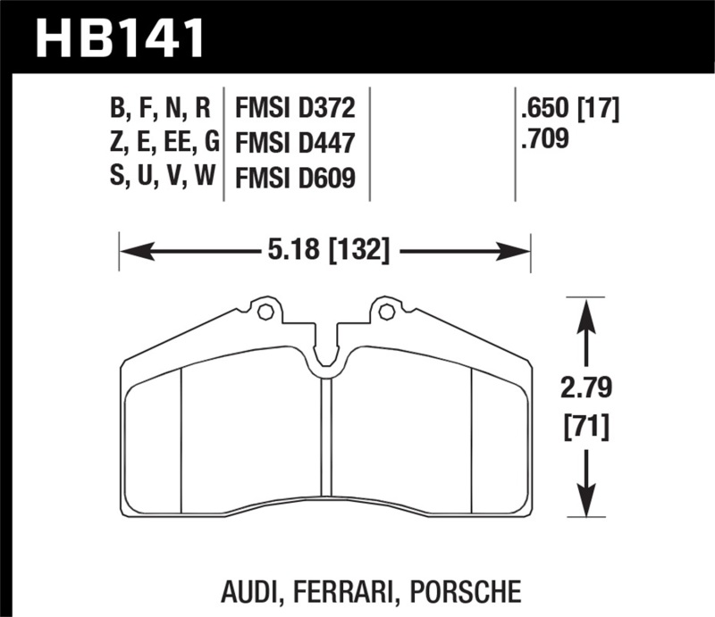 Picture of Hawk Performance HAWK HPS Brake Pad Sets Rear - HB141F.650