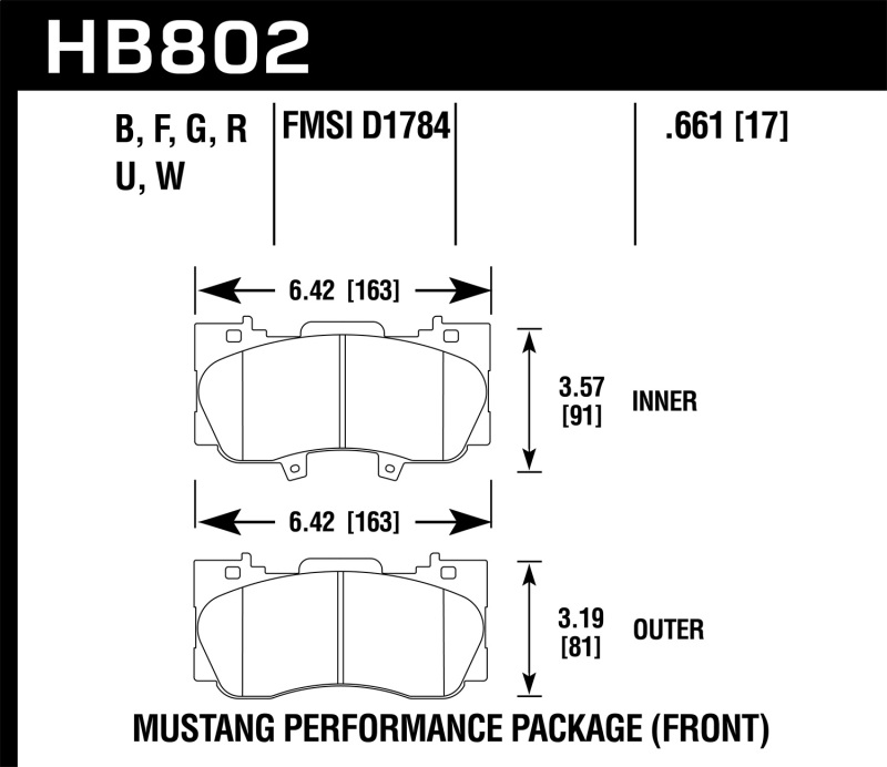 Picture of Hawk Performance HAWK HPS 5.0 Brake Pad Sets - HB802B.661