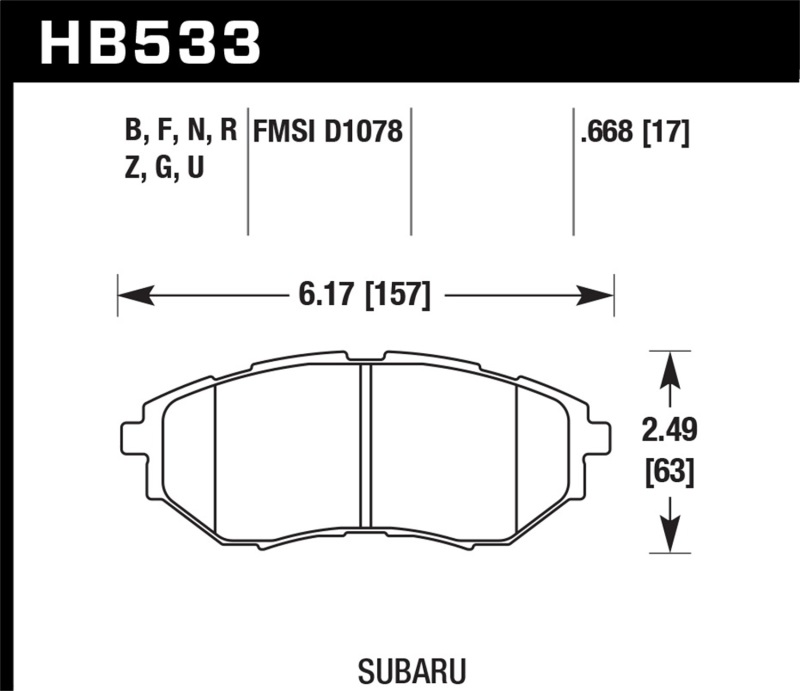Picture of Hawk Performance HAWK HP+ Brake Pad Sets - HB533N.668