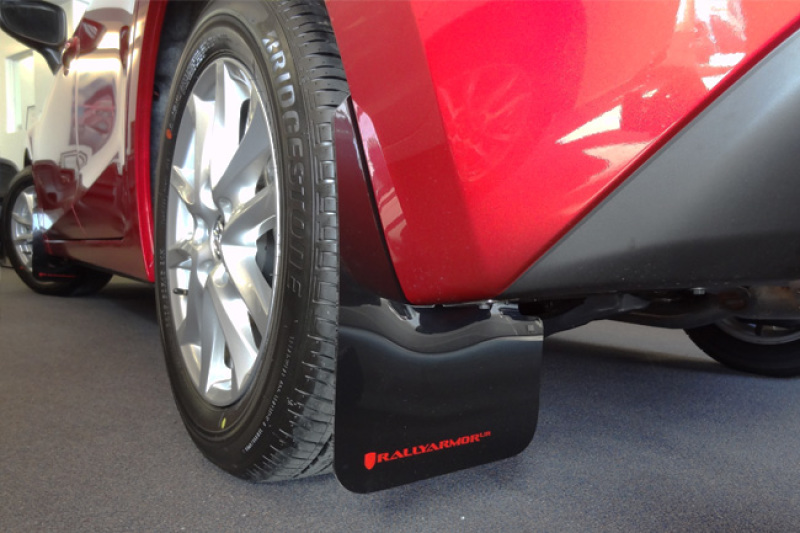 Picture of Rally Armor RAL UR Red Flap/Wht Logo Mud Flaps - MF31-UR-RD/WH