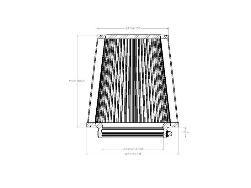 Picture of aFe Universal D2 Dura Dry Air Filter - 21-90021V