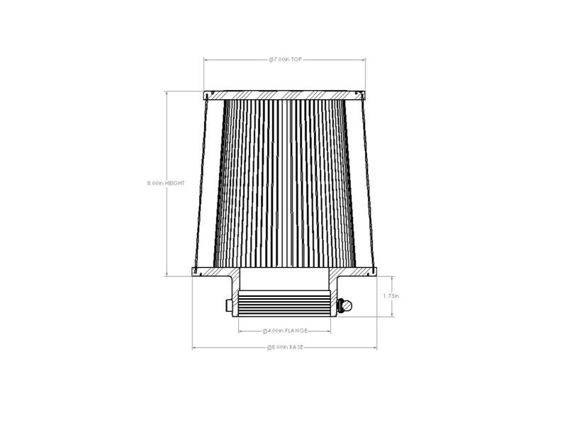 Picture of aFe Universal D2 Dura Dry Air Filter - 21-90026V
