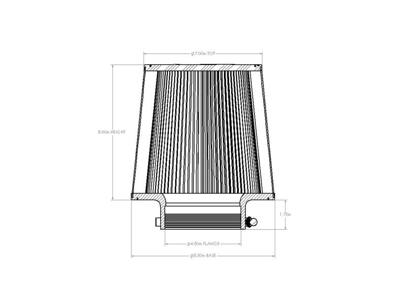 Picture of aFe Universal D2 Dura Dry Air Filter - 21-90028V
