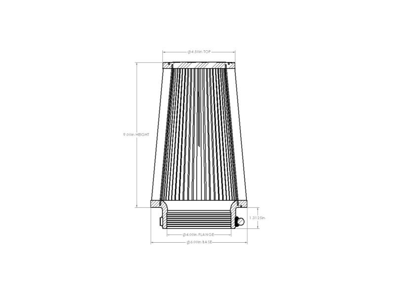 Picture of aFe Universal D2 Dura Dry Air Filter - 21-91006V