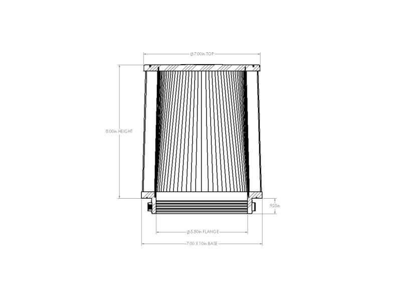 Picture of aFe Universal D2 Dura Dry Air Filter - 21-91018V
