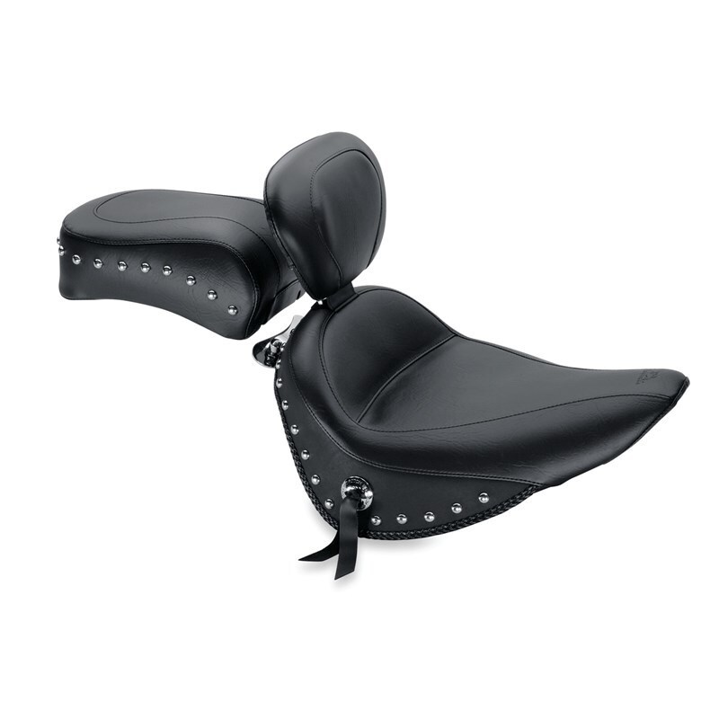 Picture of Mustang Motorcycle MMP Solo with Driver Backrest Original Solo Motorcycle Seats - 79710