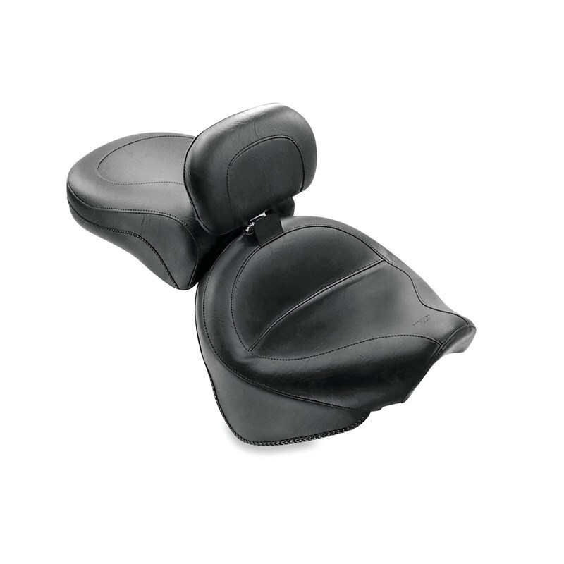 Picture of Mustang Motorcycle MMP 2 Piece Seat with Driver Backrest Original Two-Piece Motorcycle Seats - 79221