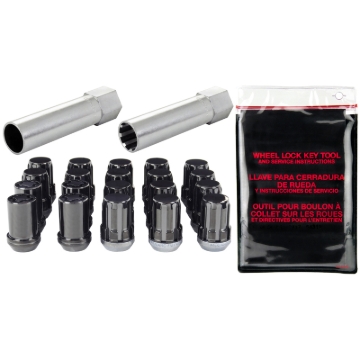 Picture of McGard SplineDrive Tuner 5 Lug Install Kit w-Locks & Tool Cone M12X1-5 - 13-16 Hex - Blk