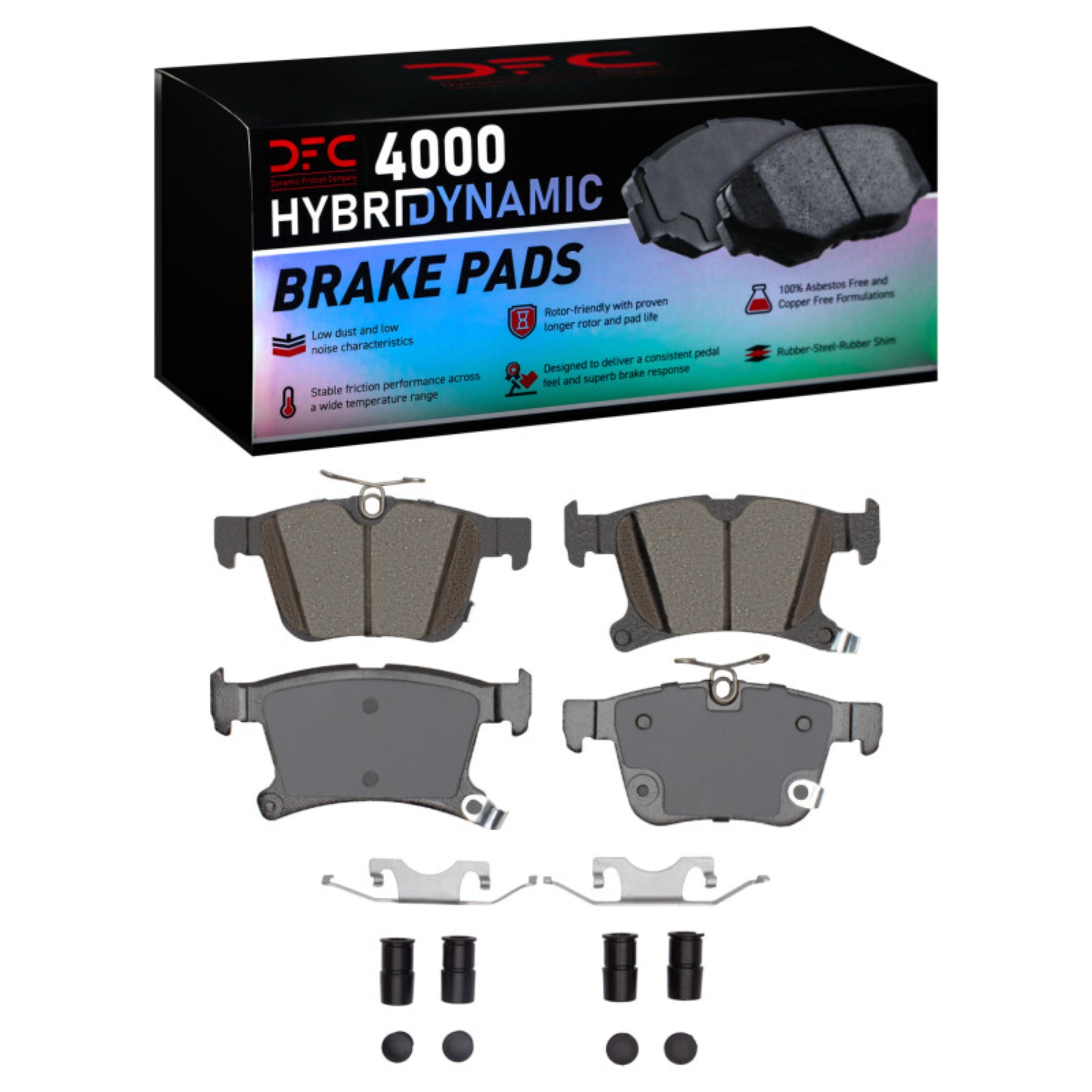 Picture of DFC 17-24 Chrysler Pacifica Rear 4000 HybriDynamic Brake Pads and Hardware Kit